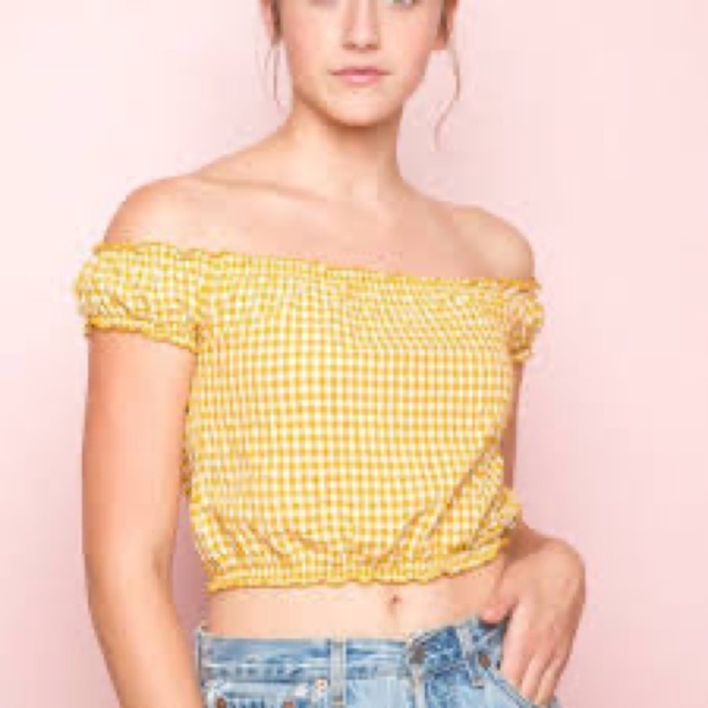 Brandy Melville gingham crop top